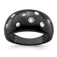 thumbnail image 1 of Edward Mirell Black Ti White Sapphire w/Sterling Silver Bezels 12mm Ring, 1 of 7
