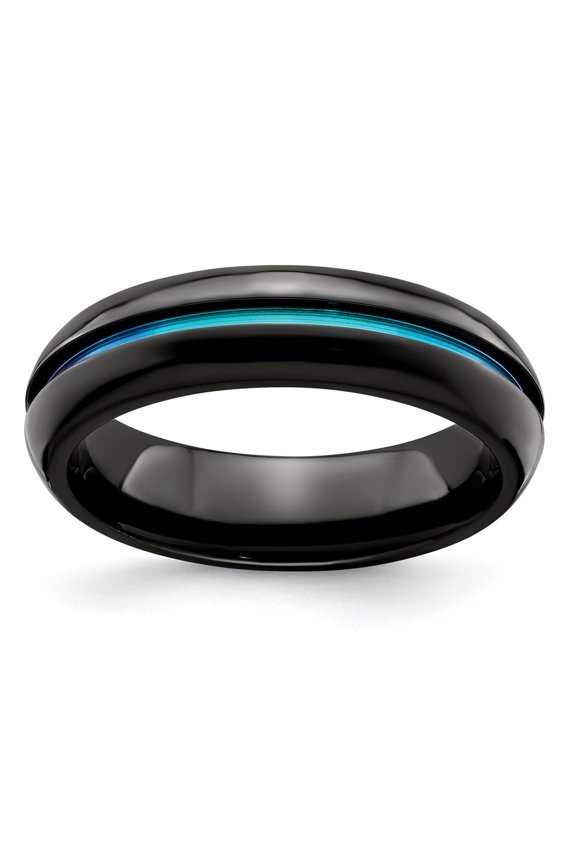 Edward Mirell Black Titanium Anodized 6mm Band Size: 11; for Adults and Teens; for Women and Men