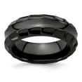 thumbnail image 1 of Edward Mirell Black Titanium Polished Faceted Edges 8mm Ring Size: 10; for Adults and Teens; for Women and Men, 1 of 8