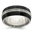 thumbnail image 1 of Edward Mirell Black Titanium & Stainless Steel Polished 9mm Band Size: 12; for Adults and Teens; for Women and Men, 1 of 1