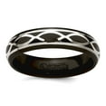 thumbnail image 1 of Edward Mirell Black Titanium and Argentium 925 Sterling Silver Brushed Polished Infinity Design 6mm Domed Band Size 11.5, 1 of 2