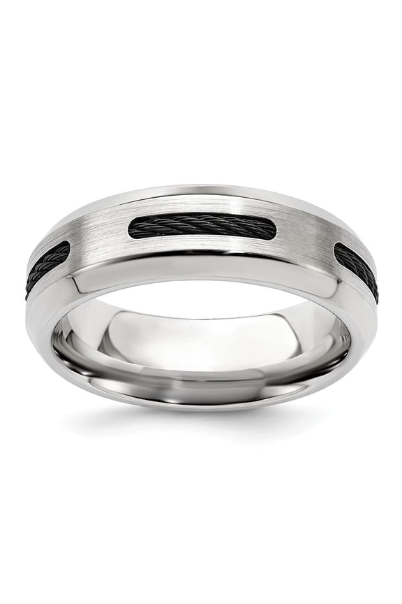 Edward Mirell Cobalt Cable Accent 7mm Band Size: 13; for Adults and Teens; for Women and Men