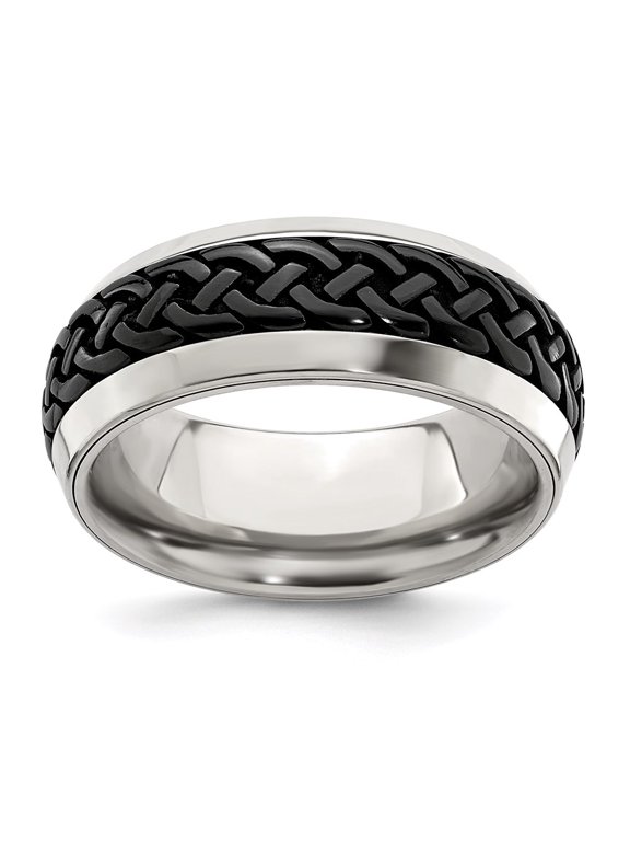 Edward Mirell Stainless Steel & Black Ti Casted 9mm Band