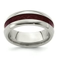 thumbnail image 1 of Edward Mirell Stainless Steel Red Carbon Fiber 8mm Band, 1 of 7