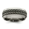 thumbnail image 1 of Edward Mirell Stainless Steel and Titanium Rope Design Beveled Casted 9mm Band, 1 of 1