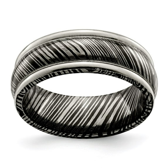 Edward Mirell Timoku 8mm Domed Ridged Edge Band EMR196