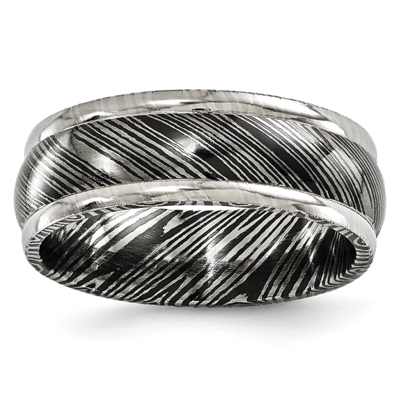 Edward Mirell Timoku 8mm Domed Ridged Edge Band EMR196