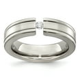 thumbnail image 1 of Edward Mirell Titanium .10ct Diamond Brushed & Polished 6mm Band, 1 of 7