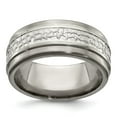 thumbnail image 1 of Edward Mirell Titanium&925 Sterling Silver Brushed&Polished 9mm Ring Size: 10; for Adults and Teens; for Women and Men, 1 of 7