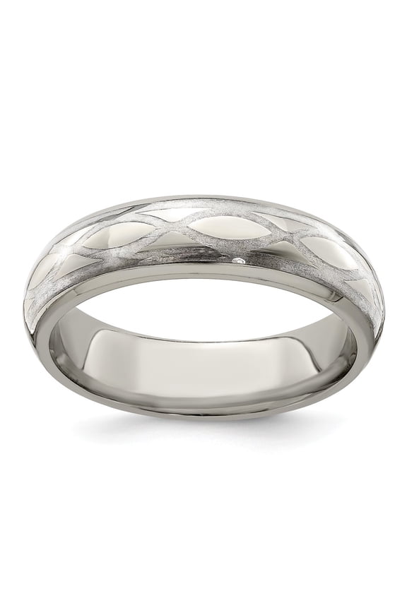 Edward Mirell Titanium & 925 Sterling Silver Brushed & Polished Infinity Ring Size: 8; for Adults and Teens; for Women and Men
