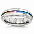 thumbnail image 1 of Edward Mirell  Titanium Rainbow Anodized Center Polished 6mm Band, 1 of 5