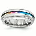 thumbnail image 1 of Edward Mirell  Titanium Rainbow Anodized Center Polished 6mm Band, 1 of 5