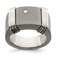 thumbnail image 1 of Edward Mirell Titanium & Argentium Sterling Silver .06ct Dia Signet Ring, 1 of 7