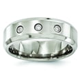 thumbnail image 1 of Edward Mirell Titanium Beveled .09 ct Dia w/Sterling Silver Bezel Band EMR216, 1 of 4