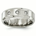 thumbnail image 1 of Edward Mirell Titanium Beveled .09 ct Dia w/Sterling Silver Bezel Band EMR216, 1 of 4