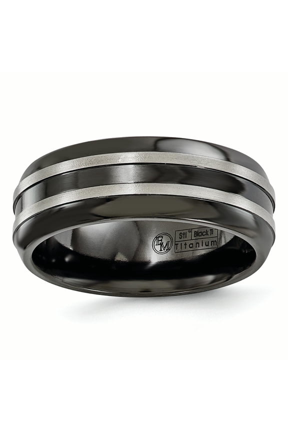Edward Mirell Titanium Black Ti 8mm Ring