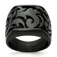 thumbnail image 1 of Edward Mirell Titanium Black Ti Casted Design Signet Ring, 1 of 7