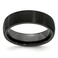 thumbnail image 1 of Edward Mirell Titanium Black Ti Domed Textured Lines 6mm Band, 1 of 7