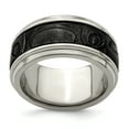 thumbnail image 1 of Edward Mirell Titanium & Black Ti Inlay Polished Fancy Design Ring, 1 of 7