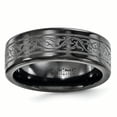 thumbnail image 1 of Edward Mirell Titanium Black Ti Laser 8mm Band EMR126, 1 of 7