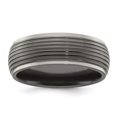 thumbnail image 1 of Edward Mirell Titanium Black Ti Ribbed 8mm Band EMR122, 1 of 8