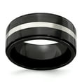 thumbnail image 1 of Edward Mirell Titanium Black Ti & Sterling Silver Inlay 10mm Band, 1 of 7