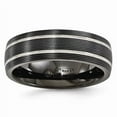 thumbnail image 1 of Edward Mirell Titanium Black Ti Textured Lines 7mm Band EMR118, 1 of 7