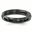 thumbnail image 1 of Edward Mirell Titanium Black Ti Triple Domed Grooved Edges 4mm Band EMR124, 1 of 5