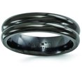 thumbnail image 1 of Edward Mirell Titanium Black Ti with Grooves 6mm Band EMR132, 1 of 4