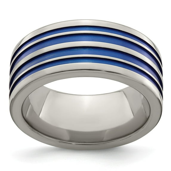 Edward Mirell Titanium Blue Anodized 10mm Band S:12.5