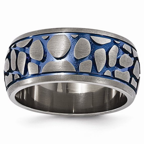 Edward Mirell Titanium Blue Anodized Brushed 10mm Band