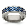 thumbnail image 1 of Edward Mirell Titanium Blue Anodized Brushed & Polished 8mm Band, 1 of 7
