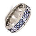 thumbnail image 1 of Edward Mirell Titanium Blue Anodized Brushed & Polished 8mm Band, 1 of 6