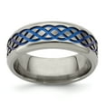 thumbnail image 1 of Edward Mirell Titanium Blue Anodized Brushed & Polished 8mm Band, 1 of 7