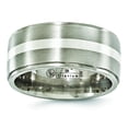thumbnail image 1 of Edward Mirell Titanium Brushed/Polished with Argentium Sterling Silver Inlay Flat 10mm Band EMR186, 1 of 4