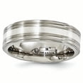 thumbnail image 1 of Edward Mirell Titanium Brushed&Polished w/Sterling Silver 7mm Band, 1 of 7