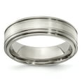 thumbnail image 1 of Edward Mirell Titanium Brushed&Polished w/Sterling Silver 7mm Band, 1 of 7