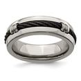 thumbnail image 1 of Edward Mirell Titanium & Cable Polished 7mm Band, 1 of 7