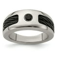 thumbnail image 1 of Edward Mirell Titanium Cable & Spinel With 925 Sterling Silver Bezel 8mm Band Size: 10; for Adults and Teens; for Women and Men, 1 of 1