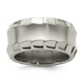 thumbnail image 1 of Edward Mirell Titanium Faceted Edge Brushed/Polished 12mm Concave Band Size 11.5, 1 of 7