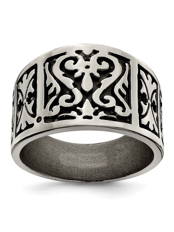 Edward Mirell Titanium Flat Casted Brushed & Polished Ring