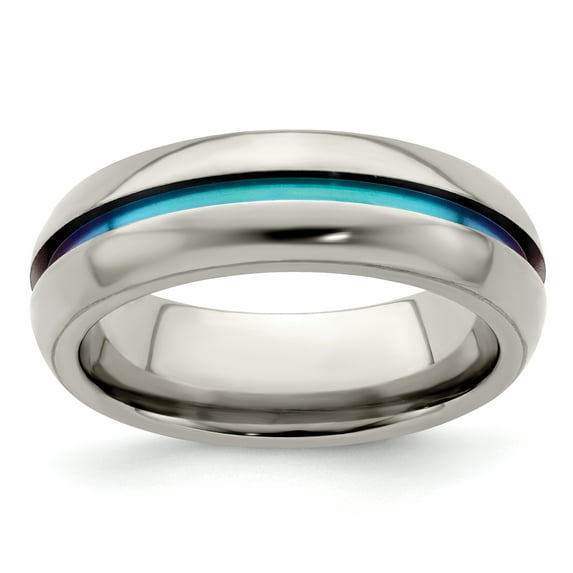 Edward Mirell Titanium Multi-Colored Anodized Center 7mm Band