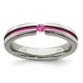 thumbnail image 1 of Edward Mirell Titanium Pink Sapphire & Anodized Grooved 4mm Band, 1 of 7