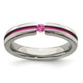 thumbnail image 1 of Edward Mirell Titanium Pink Sapphire & Anodized Grooved 4mm Band, 1 of 8