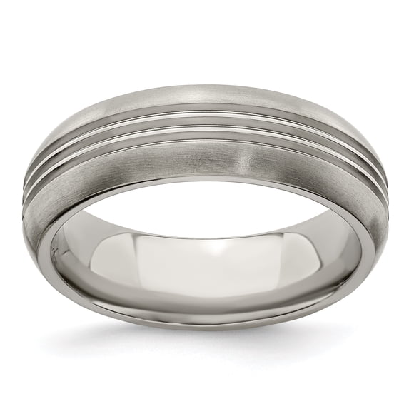 Edward Mirell Titanium Polished Grooved 7mm Band