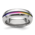 thumbnail image 1 of Edward Mirell Titanium Rainbow Anodized Center Polished 7mm Band, 1 of 7