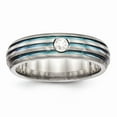 thumbnail image 1 of Edward Mirell Titanium Rainbow Anodized Triple Groove White Sapphire 6mm Band, 1 of 1