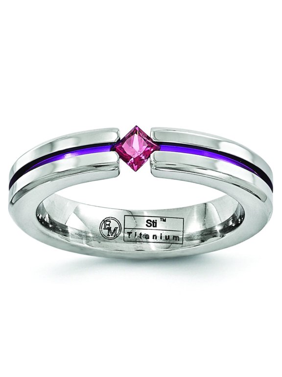 Edward Mirell Titanium Rhodolite Garnet Anodized 4mm Band EMR169