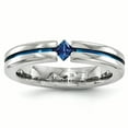 thumbnail image 1 of Edward Mirell Titanium Sapphire & Blue Anodized 4mm Band EMR170, 1 of 6