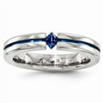 thumbnail image 1 of Edward Mirell Titanium Sapphire & Blue Anodized 4mm Band, 1 of 5